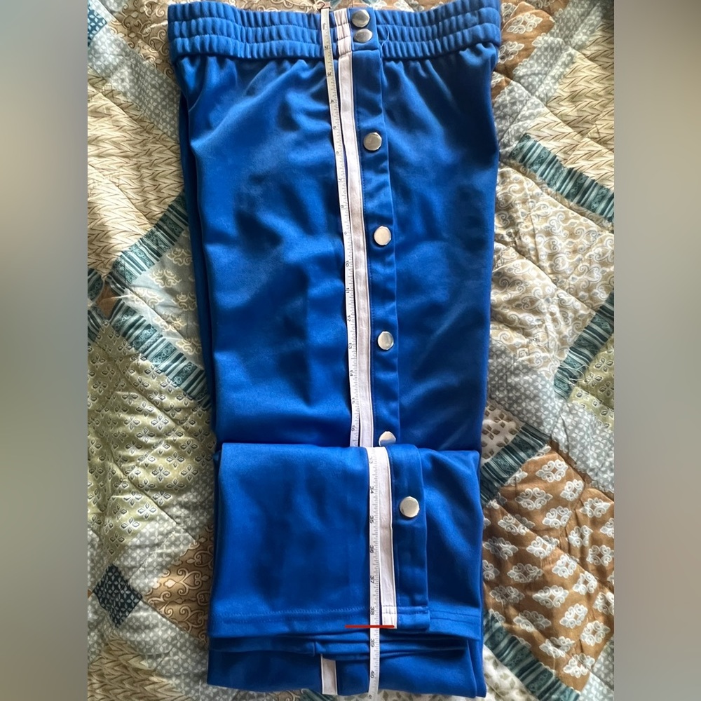 Side Seam Split Hem Button Detail Pants - image 6